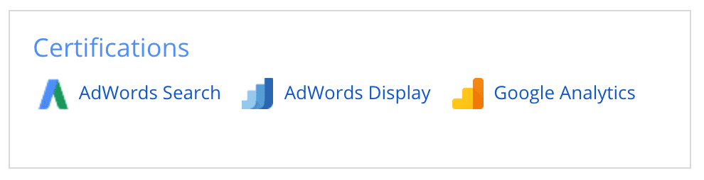 google certified, google analytics, google partner, google adwords